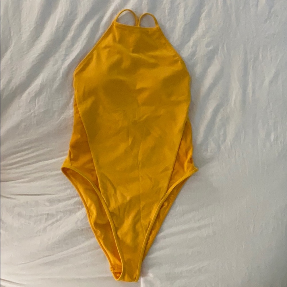 Forever 21 Yellow One Piece Racerback Size Small